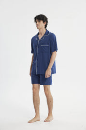 Pijama Camisero Hombre Azul