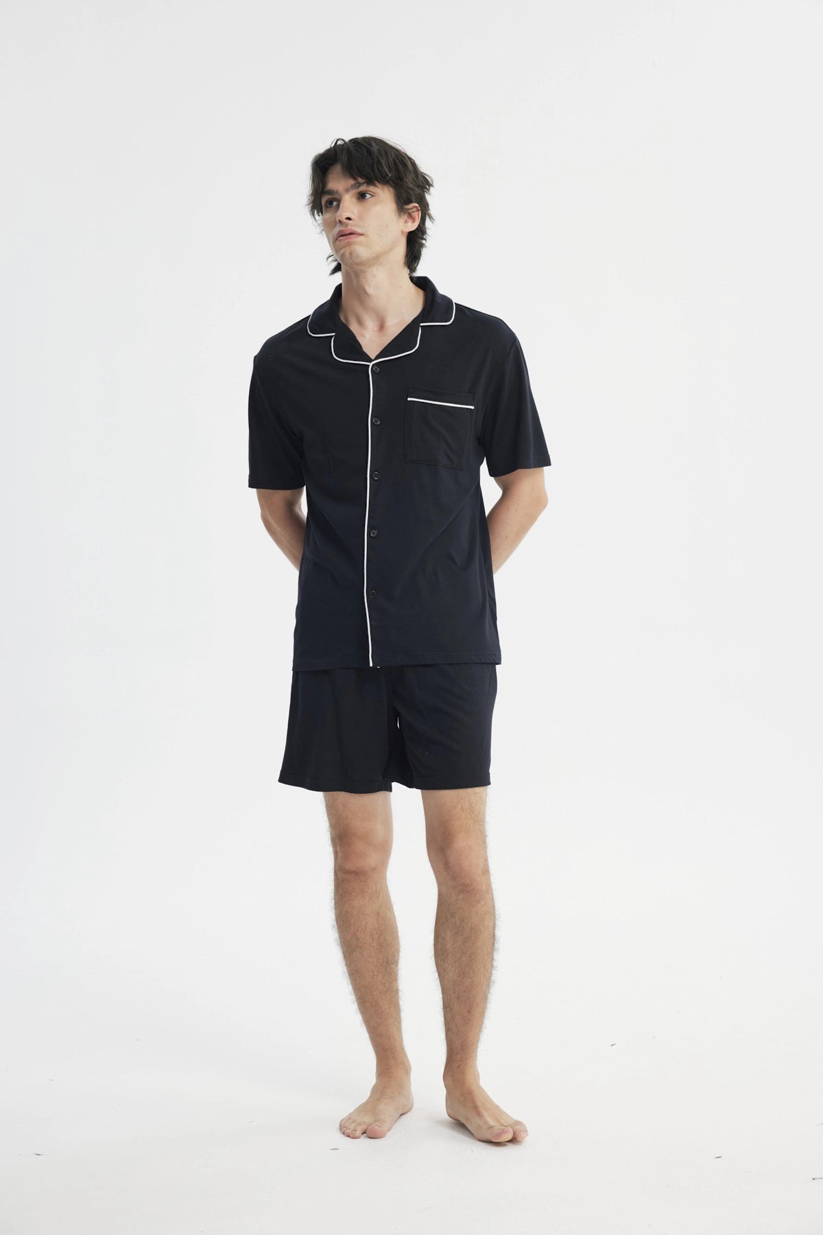 Pijama Camisero Hombre Negro