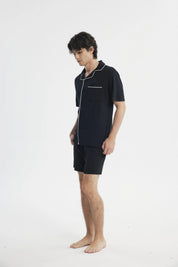 Pijama Camisero Hombre Negro