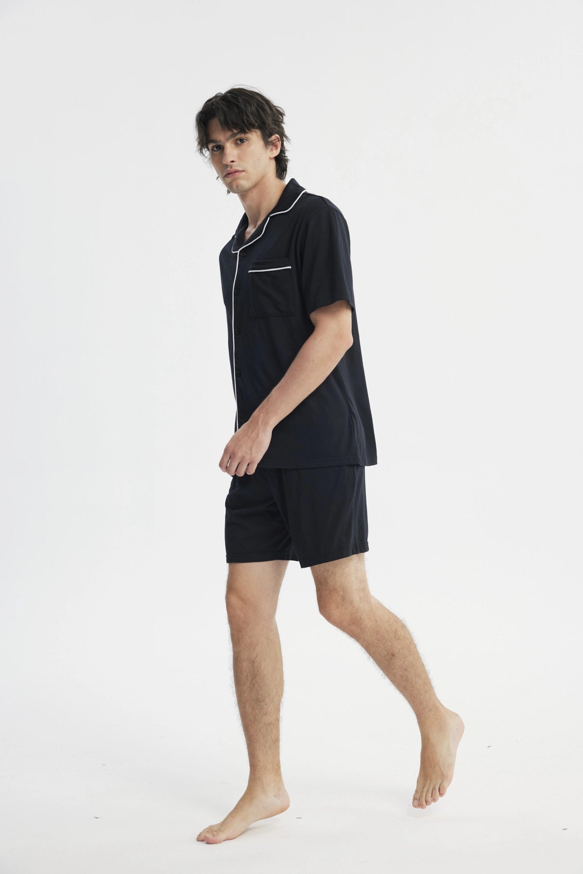 Pijama Camisero Hombre Negro