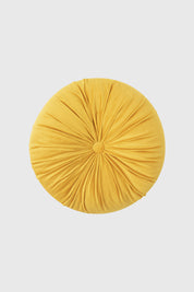 Cojín Unisex Velvet Redondo Mostaza