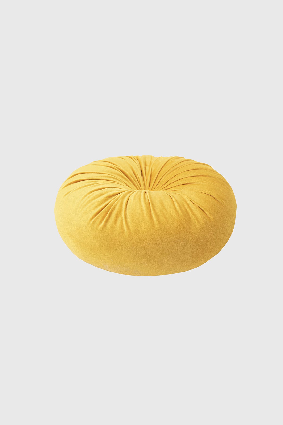 Cojín Unisex Velvet Redondo Mostaza