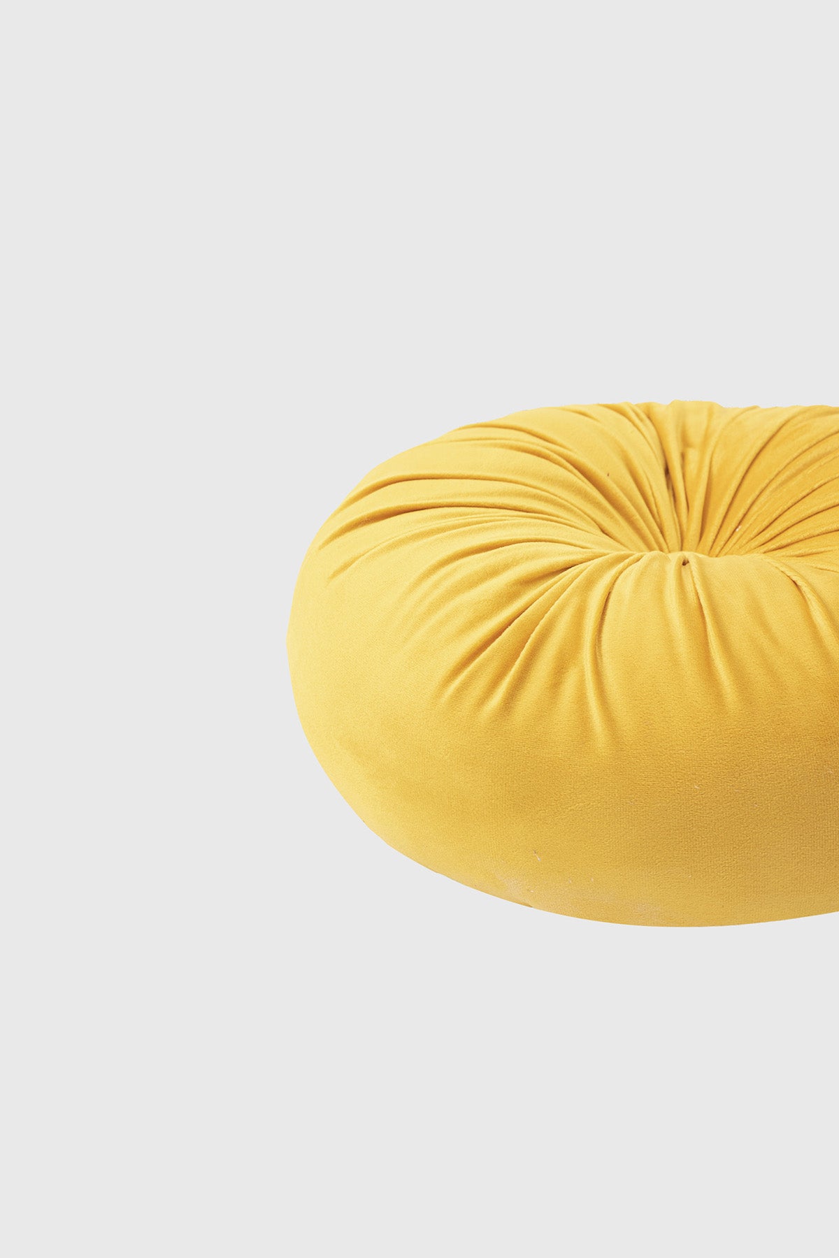 Cojín Unisex Velvet Redondo Mostaza