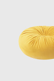 Cojín Unisex Velvet Redondo Mostaza