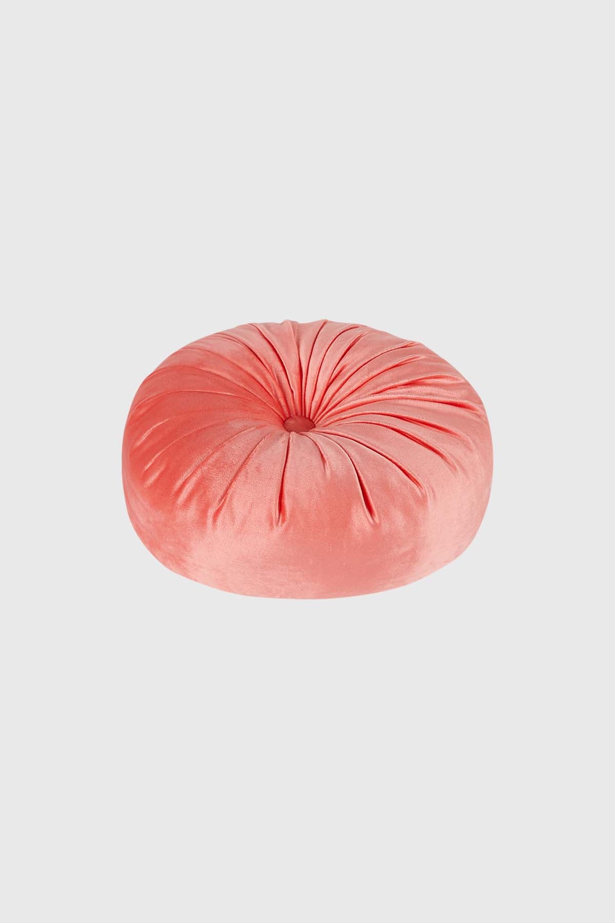 Cojín Unisex Velvet Redondo Coral Fluor
