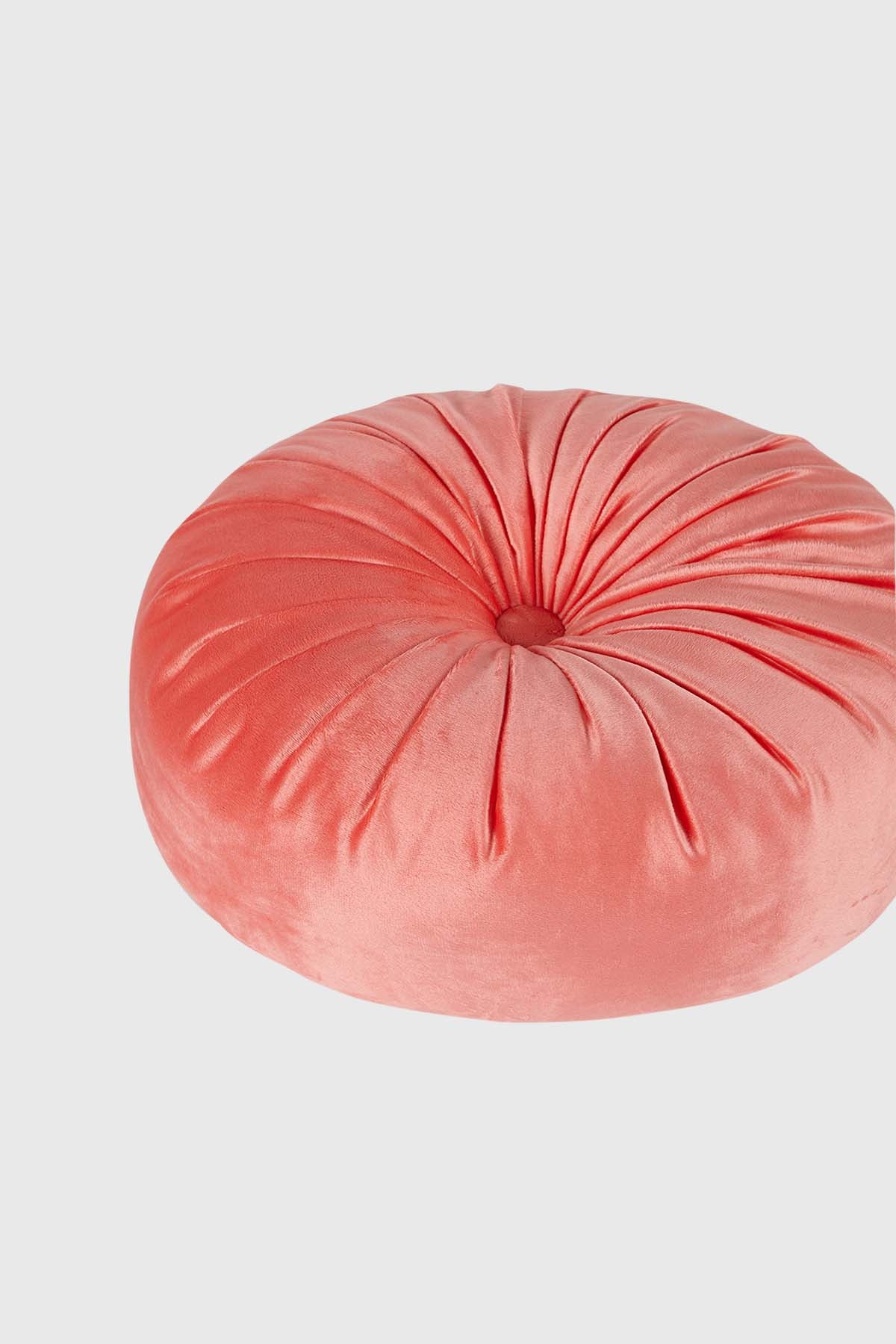 Cojín Unisex Velvet Redondo Coral Fluor