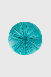 Cojín Velvet Redondo Turquesa Claro