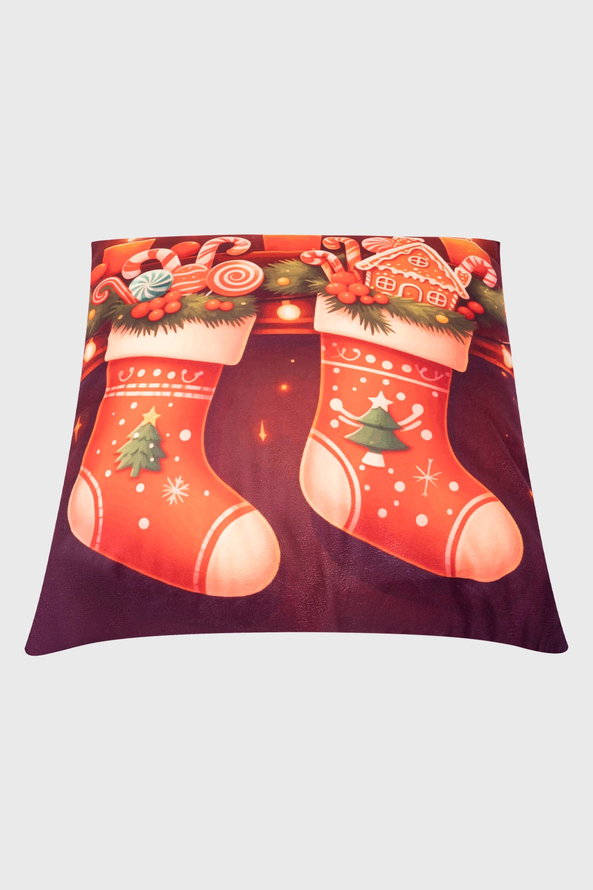 Cojín Home Led Cuadrado Café