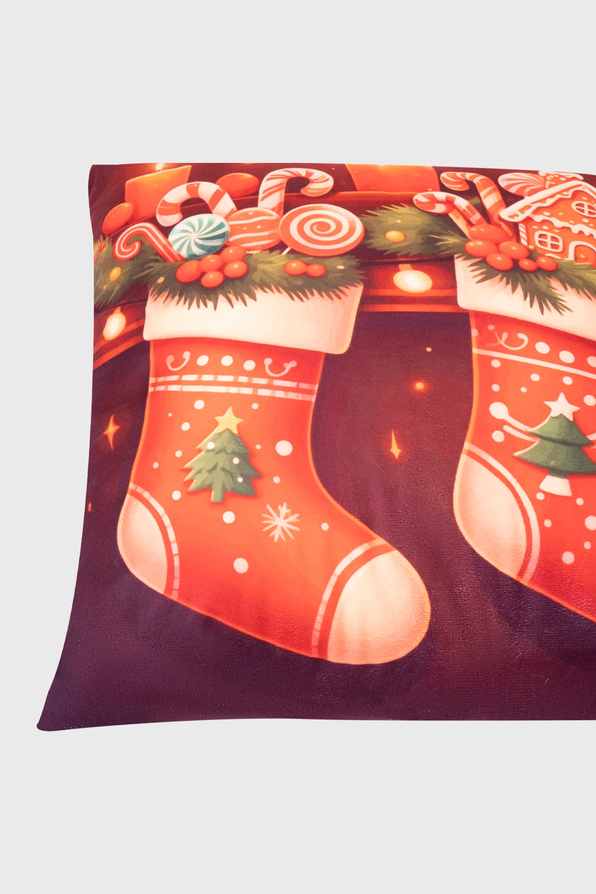 Cojín Home Led Cuadrado Café