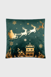 Cojín Home Folia Cuadrado Verde Oscuro