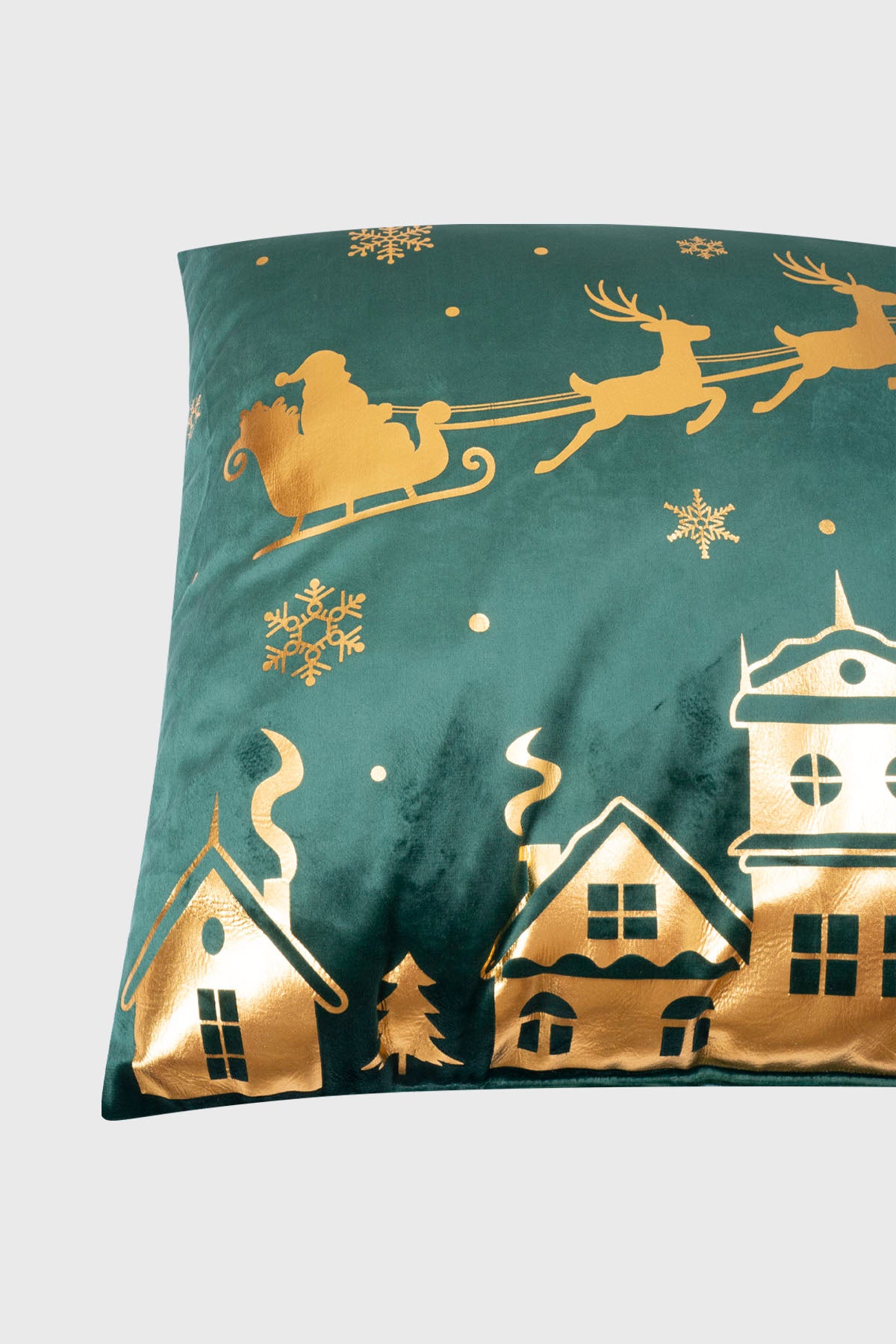 Cojín Home Folia Cuadrado Verde Oscuro