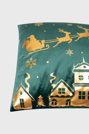 Cojín Home Folia Cuadrado Verde Oscuro