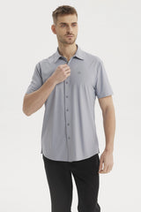 Camisa Hombre Slim Cuello Camisero Celeste