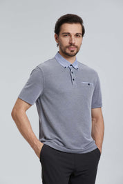 Polera Hombre Pique Gris Melange