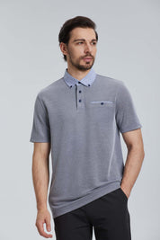 Polera Hombre Pique Gris Melange