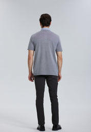 Polera Hombre Pique Gris Melange