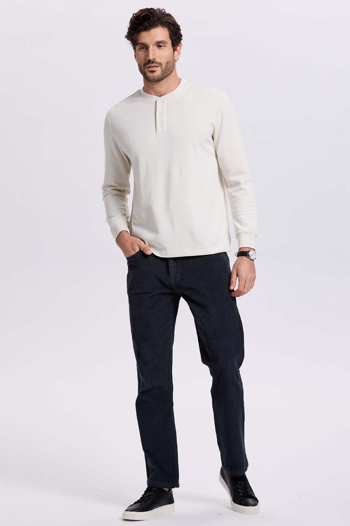 Pantalón Hombre Básico Cotelé Azul