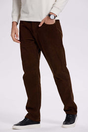 Pantalón Hombre Básico Cotelé Café