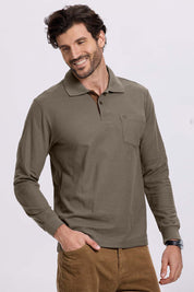 Polera Hombre Piqué Básica Café