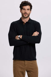 Polera Hombre Piqué Básica Negro