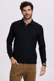 Polera Hombre Piqué Básica Negro