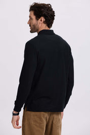 Polera Hombre Piqué Básica Negro