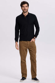 Polera Hombre Piqué Básica Negro