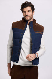 Parka Hombre Hombro Cotelé Azul