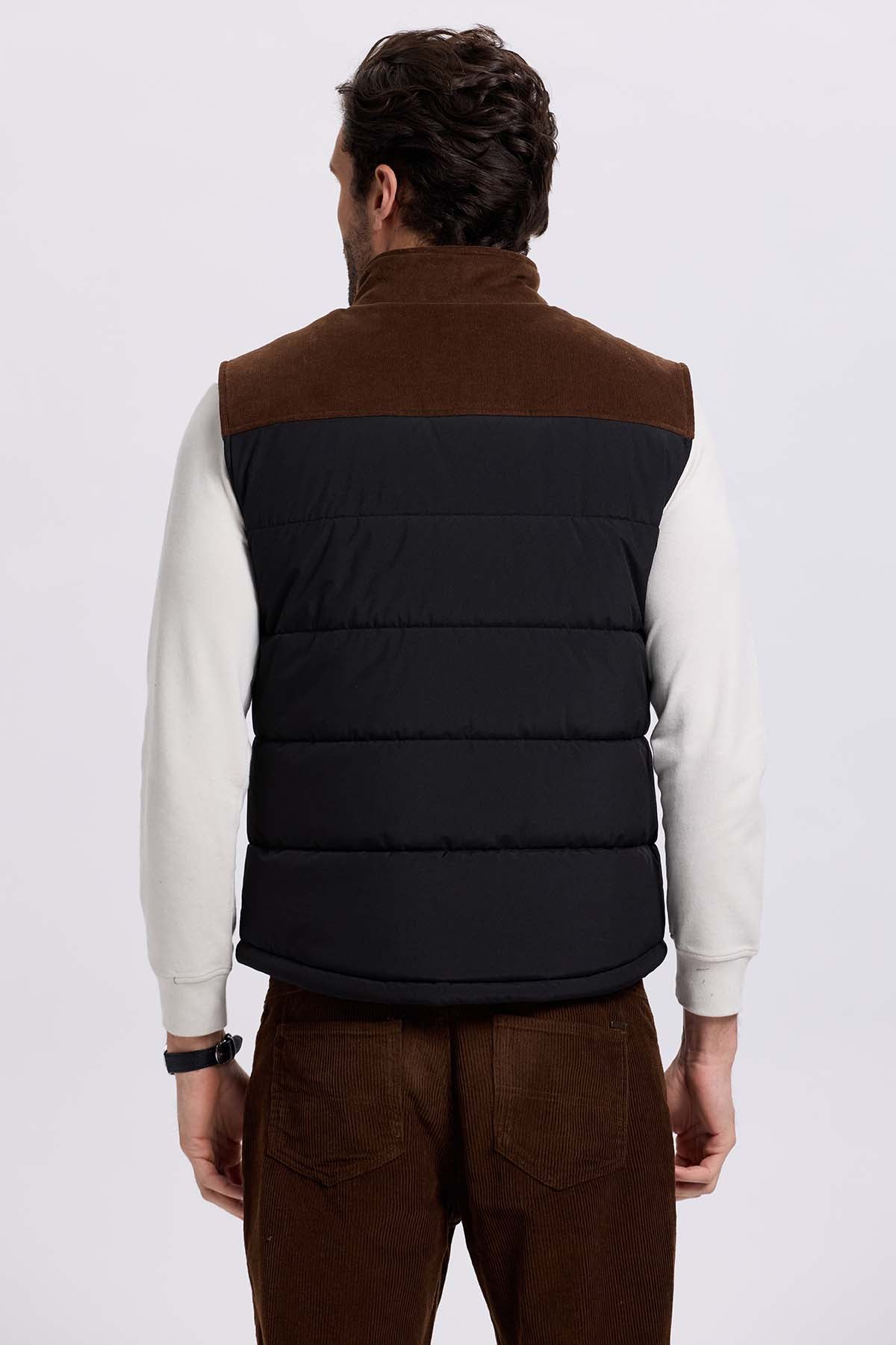 Parka Hombre Hombro Cotelé Negro