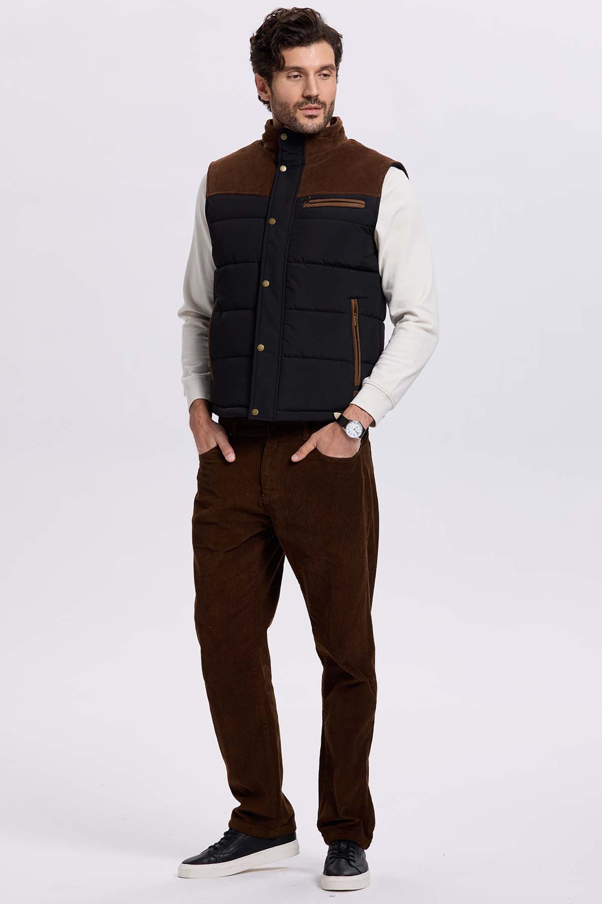 Parka Hombre Hombro Cotelé Negro