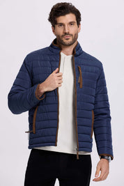 Parka Hombre Borde Antelina Azul
