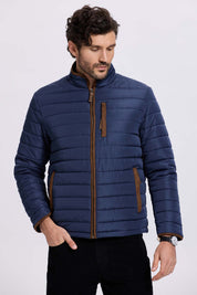 Parka Hombre Borde Antelina Azul