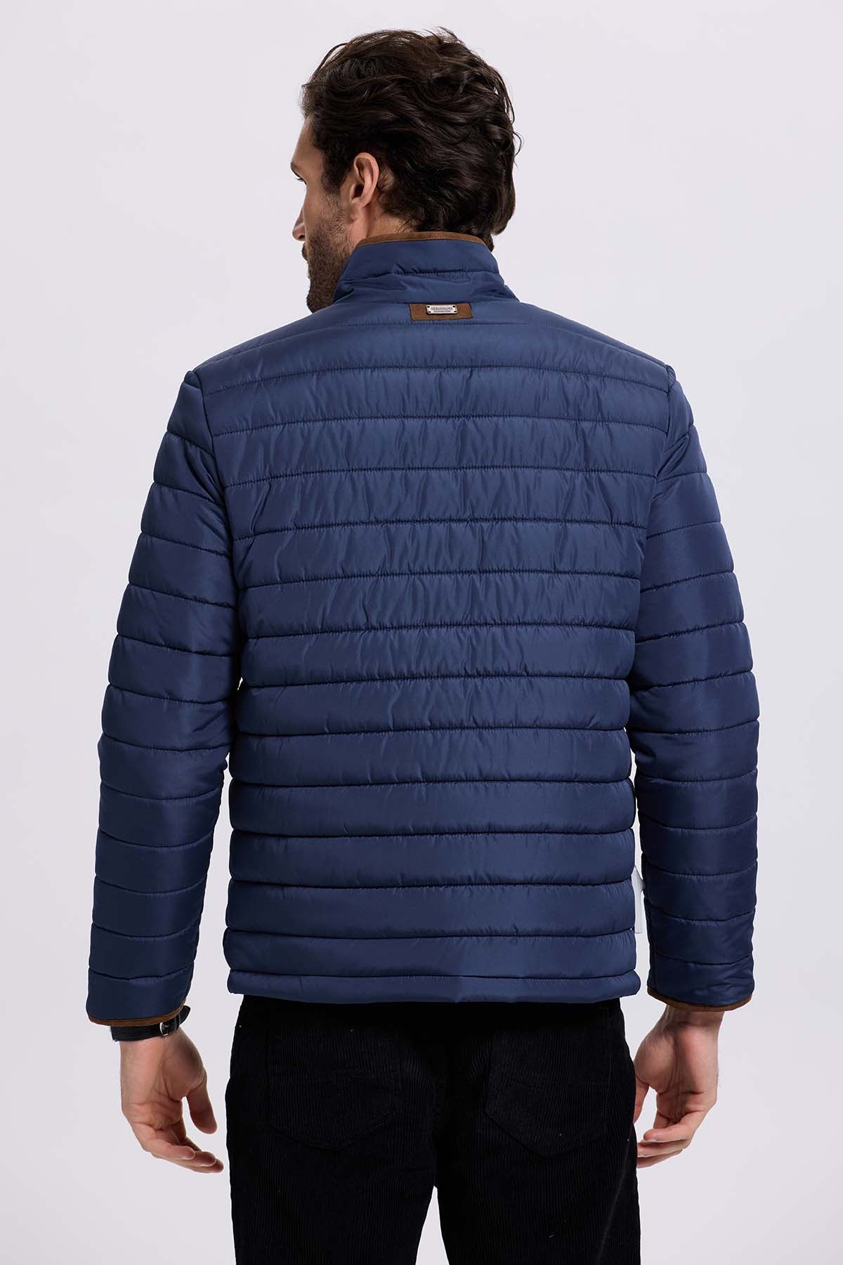 Parka Hombre Borde Antelina Azul