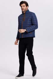 Parka Hombre Borde Antelina Azul