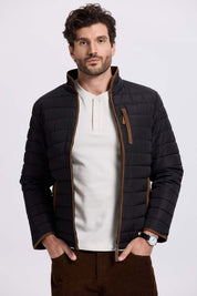 Parka Hombre Borde Antelina Negro