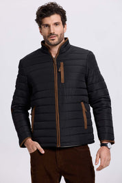 Parka Hombre Borde Antelina Negro