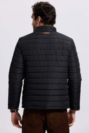 Parka Hombre Borde Antelina Negro
