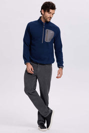Polar Hombre Medio Con Bolsillo Azul