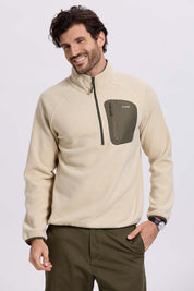 Polar Hombre Medio Con Bolsillo Beige