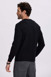 Polera Hombre Tres Botones Negro