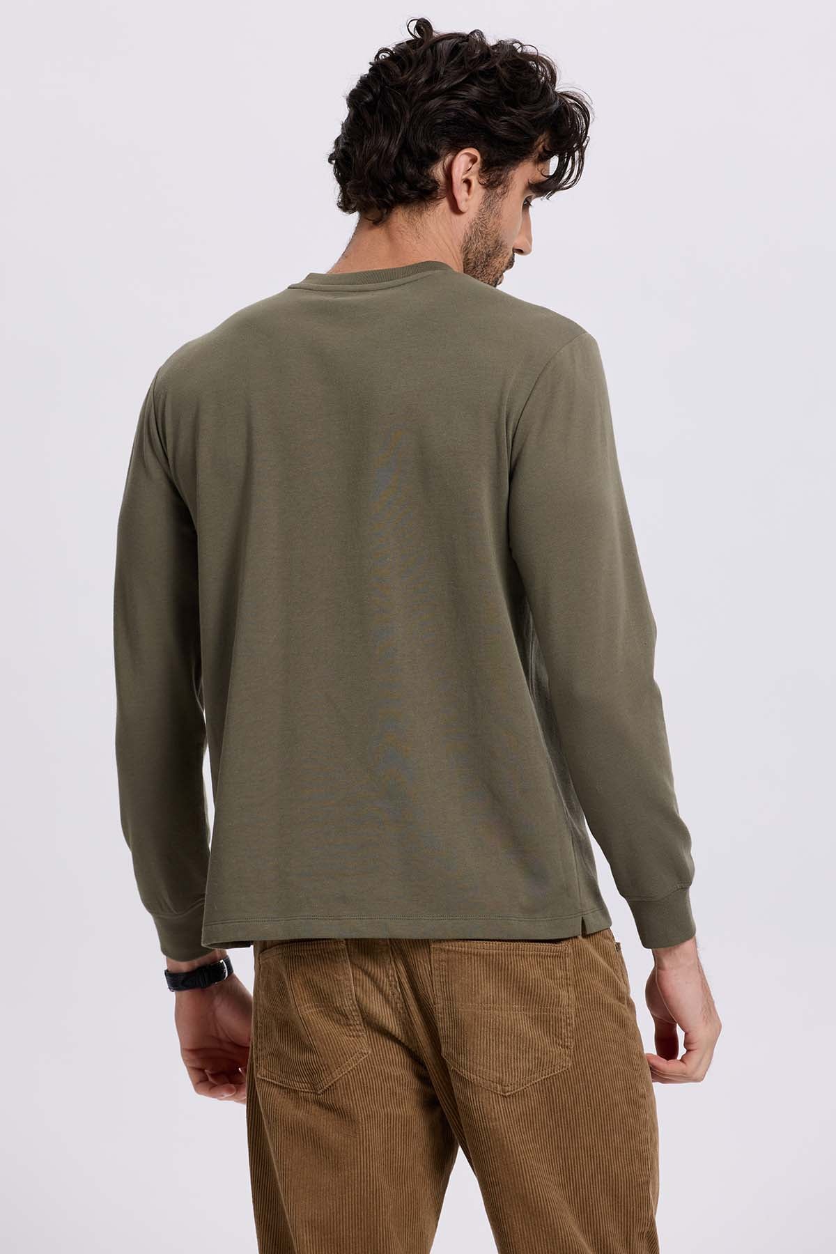 Polera Hombre Tres Botones Verde