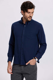 Camisa Hombre Franela Azul