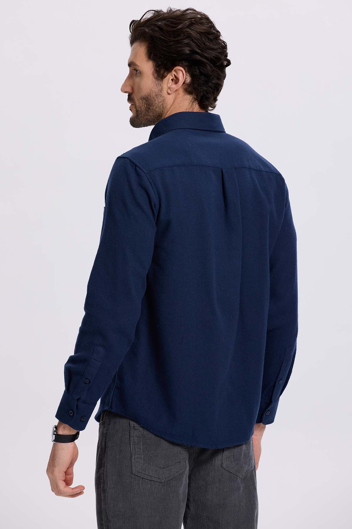 Camisa Hombre Franela Azul