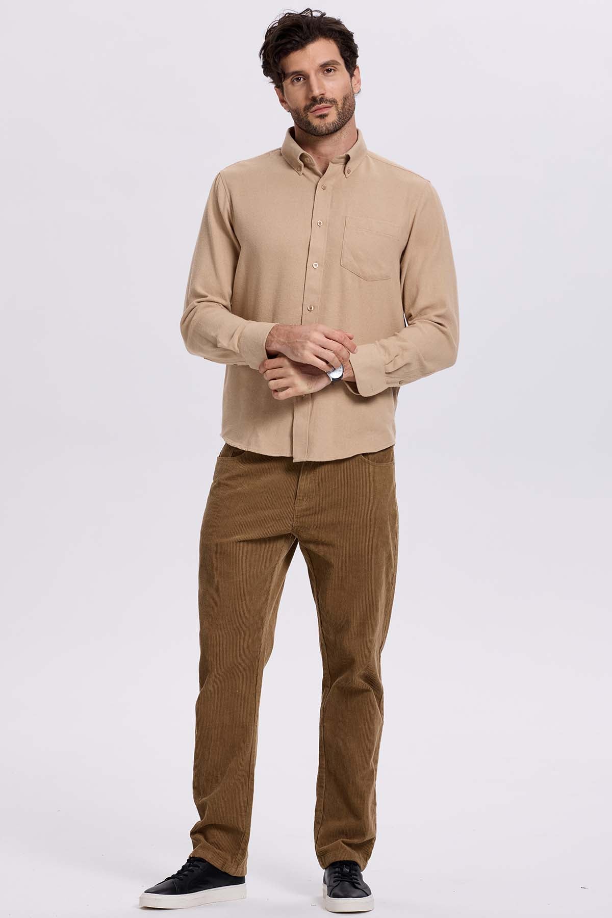 Camisa Hombre Franela Camel