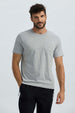 Polera Hombre Básica Con Bolsillo Gris Melange