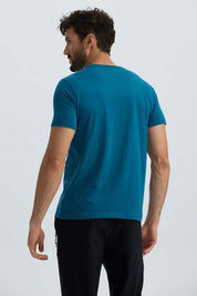 Polera Hombre Básica Con Bolsillo Petroleo