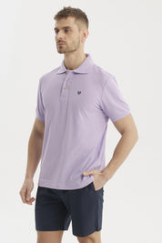 Polera Hombre Pique Básica Lisa Lila