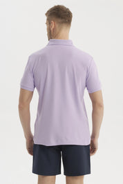 Polera Hombre Pique Básica Lisa Lila