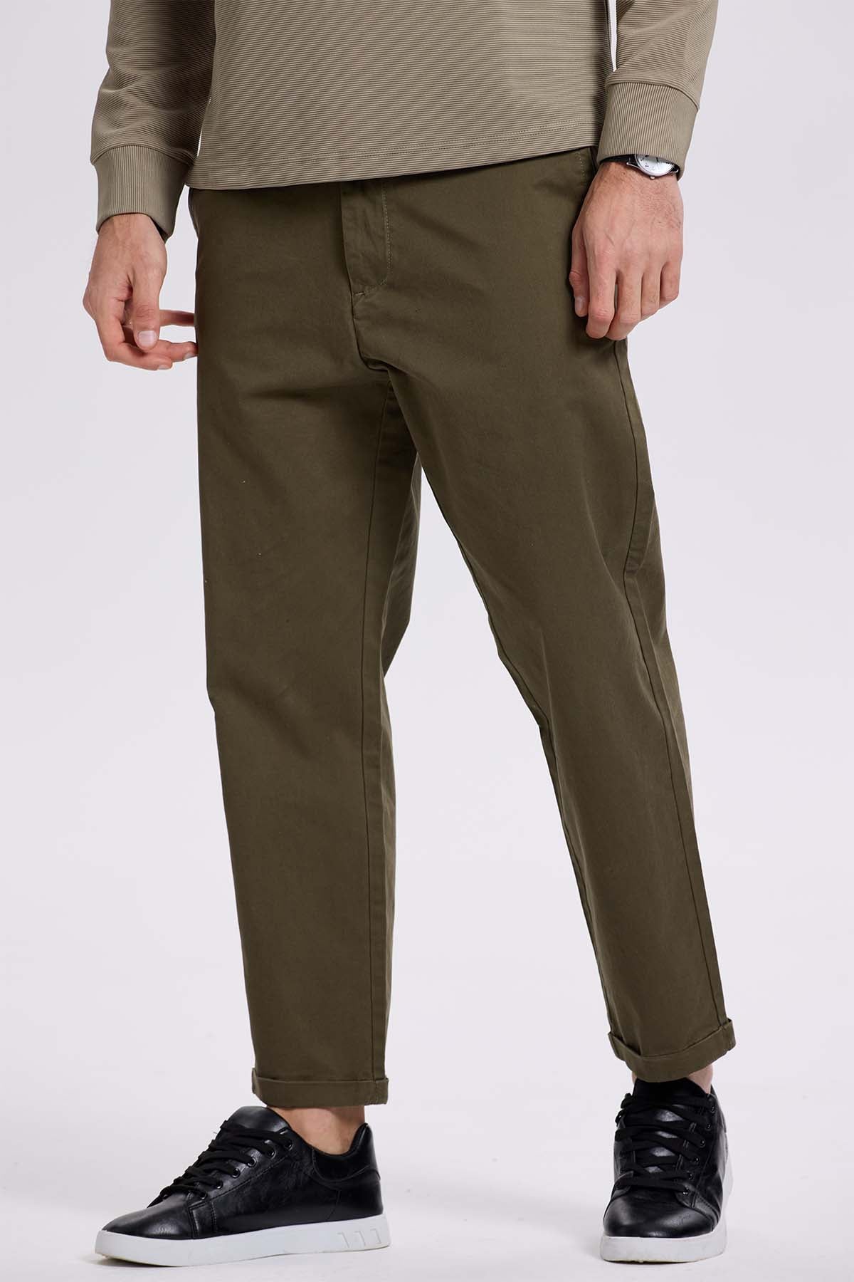 Pantalón Hombre Chino Roll Up Verde