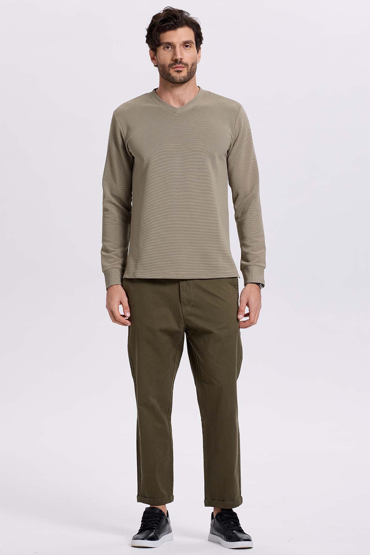 Pantalón Hombre Chino Roll Up Verde
